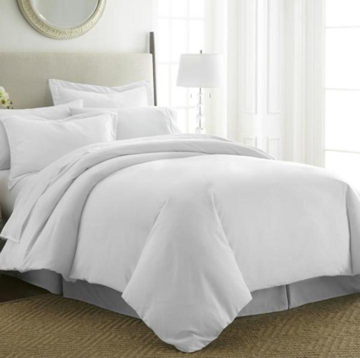 Plain White Cotton Duvet Covers 2pillowcases  1pc bedsheet  1pc Duvet cover    Bedding sets