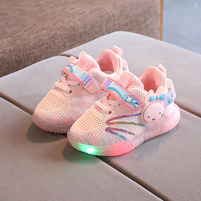 Children's Wear Resistant Non-Slip Breathable Fashion Lightweight Flying Woven Running Shoes