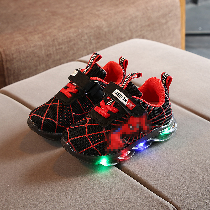 Children's Cartoon Sports Wear-Resistant Running Shoes With Led Light