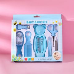 Nail Clippers This Year'S Popular Baby Care 7-Piece Set Of Baby Water Temperature Gauge Combination Set, Baby Safety Nail Clippers Comb Brush Blue