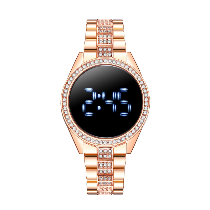 Steel band electronic watch casual personality simple electronic couple watch+bracelet set Women Watches