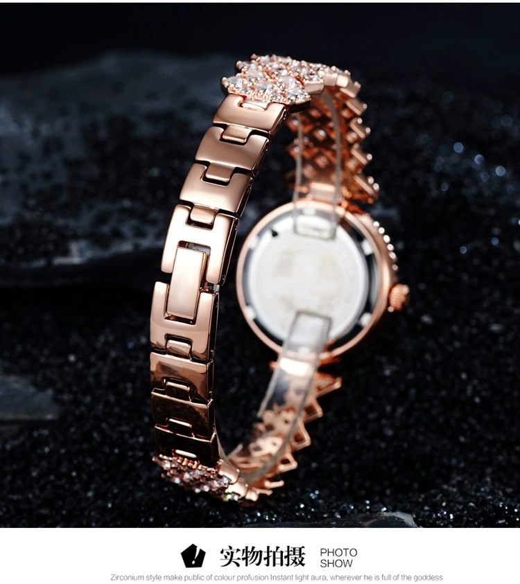 Ladies Full Star Bracelet With Diamond Time Flower Tray Roman Two-Piece Set