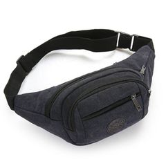 Waist Packs New Men's And Women's Canvas Waist Bag Business Charges Large Capacity Bag Sports Multi-function Messenger Bag Leisure Mobile Phone Chest Bag Black