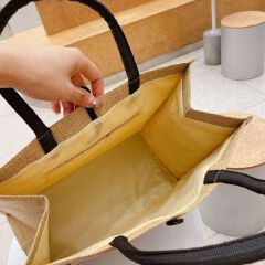 handbags Tote Bags Women'S Hemp Bag Geometric Retro Simple Shopping Bag Storage Large Capacity Hand Bill Shoulder Bag