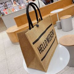 handbags Tote Bags Women'S Hemp Bag Geometric Retro Simple Shopping Bag Storage Large Capacity Hand Bill Shoulder Bag