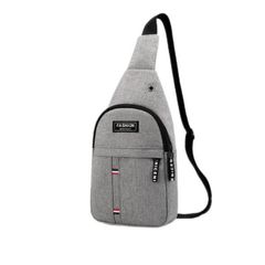 Cross-Body Sling Bags Simple Personality Versatile Men'S Crossbody Bag Polyester Waterproof Outdoor Sports Lightweight Mobile Phone Chest Bag Grey