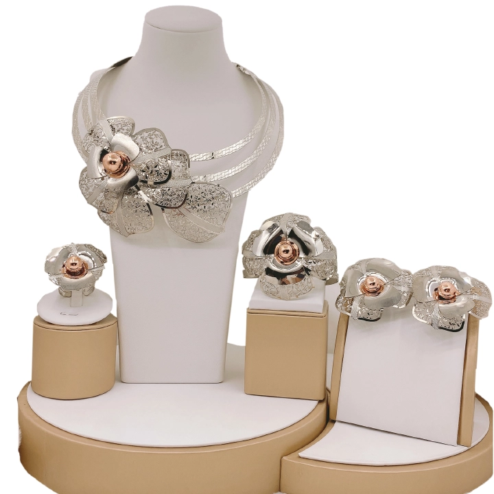 Women's Necklace Jewelry Set Simple Fashion Rhinestone Pendant Open Bracelet Adjustable Ring Daily Wear Jewelry Holiday Gift Jewelry 5 Piece Set Necklace Earring Ring Bracelet