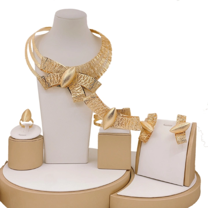 Wedding Women's Jewelry Ring Set 5 Pieces/Set Gift Bohemia Series Jewelry Set Necklace Ring Earring Ring National Day Gift Girlfriend Jewelry