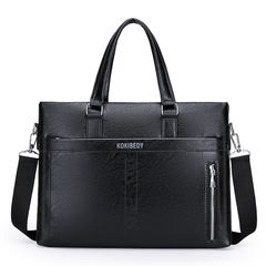 Men's Handbag Large Capacity Business Shoulder Messenger Bags Casual Retro Briefcase High Qulity Men's Handbags Black 39*29*5CM
