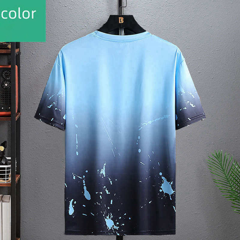 T-Shirts New Arrival Hot sale T-Shirts This Year's Popular Minority Design High-grade Short-sleeved T-shirt Men's Summer Ice And Snow Sportswear Casual Loose Gradient  A must-have for trendy men