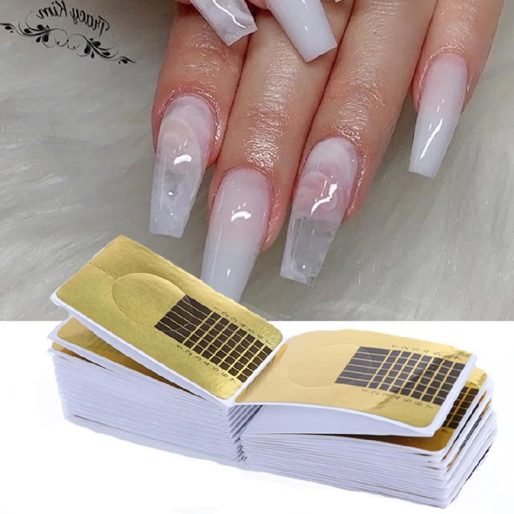 French Nail Form Tips Acrylic UV Gel Extension Curl Form extension Nail Sticker Art Guide Mold Manicure Nail Art Tools