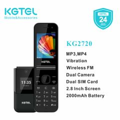 KGTEL KG 2720  2 SIM Card 2000mAh battery Wireless FM Support  Feature Phones Black Feature Phones