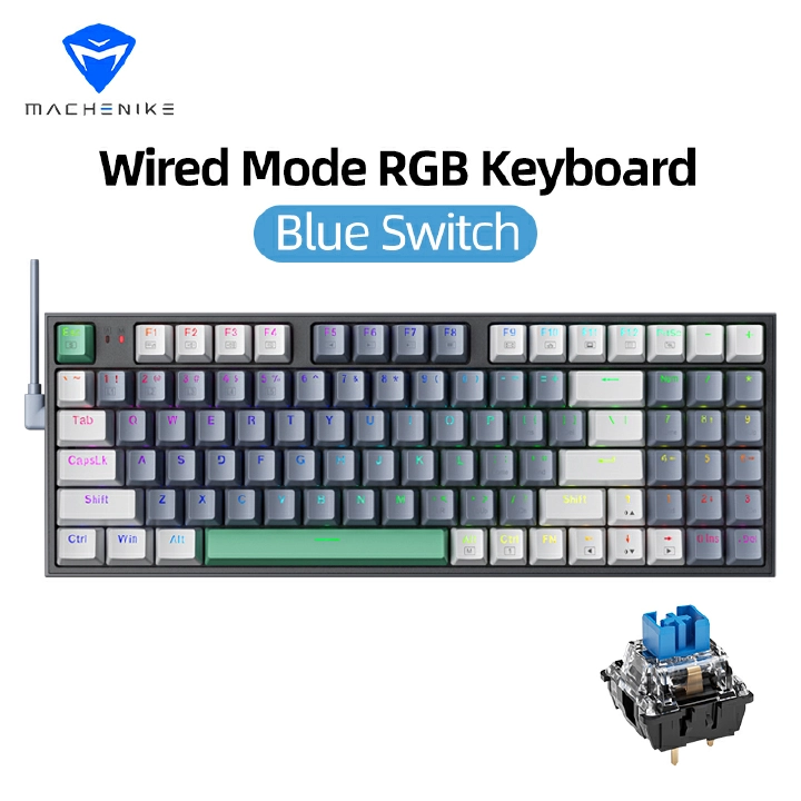 Mechanical Keyboard Gaming Keyboard Machenike K500 Wired Keyboard Hot Swappable 94 Keys RGB Light Mac Windows