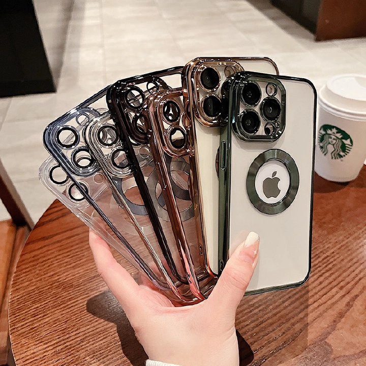 Applicable to iPhone 14 mobile phone case magsafe magnetic absorption electroplated lens film Apple 13 Pro all inclusive transparent soft shell