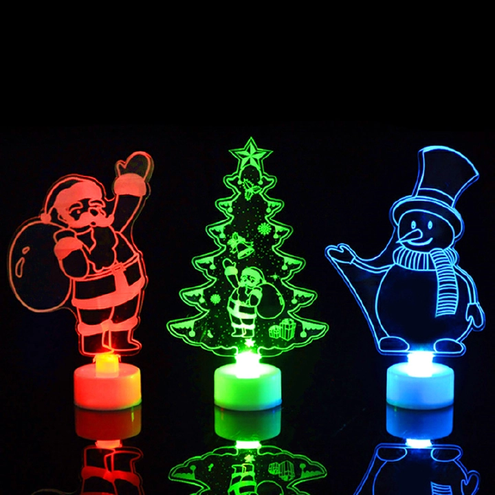 LED Christmas Decoration Night Lights Flashing Christmas Santa Claus Snowman Xmas Tree Lights Lamp Ornament for New Year Party