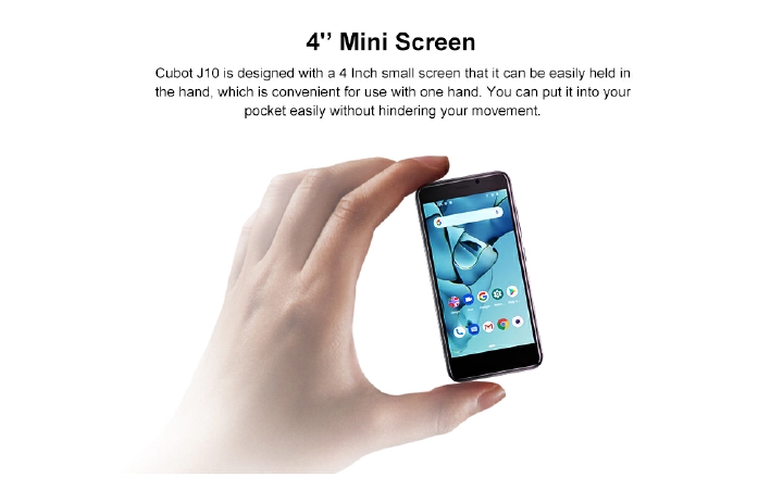 Smartphone 4-Inch Mini Phone, Cubot J10, 32GB ROM 2350mAh 5MP Rear Camera Google Android 11 Dual SIM Card 3G Telephone Face ID