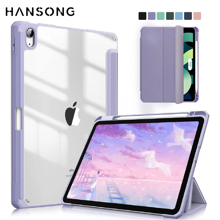 For iPad case 2021 Mini 6 Pro 11 9th Generation Case 10.2 2018 9.7 5/6th Air 2/3/4 10.5 10.9 PU Silicon Transparent Cover Funda
