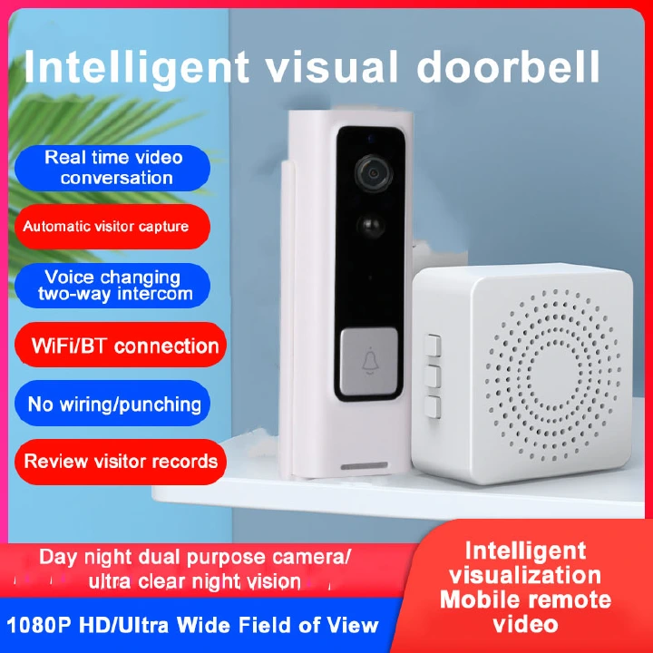 New PIR Human Body Detection Video Doorbell Digital Visual Intercom Door Bell Waterproof Electronic Doorman Home Security Camera