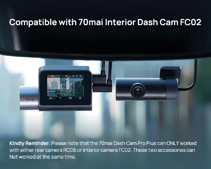 70mai Dash Cam Pro Plus A500S 1944P ADAS GPS Camera 70mai A500S Car DVR 24H Parking Support Rear Interior Cam 140FOV Recorder