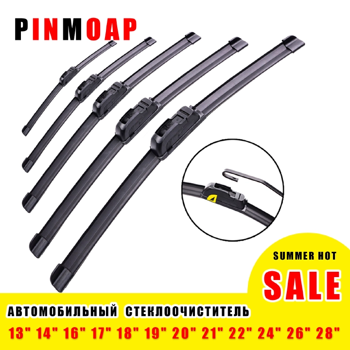 2pcs Car Windshield Wiper blades U-type Universal Soft Rubber Frameless Bracketless car wipers 14" 16" 17" 18" 19" 20" 21" 22" 24"26"