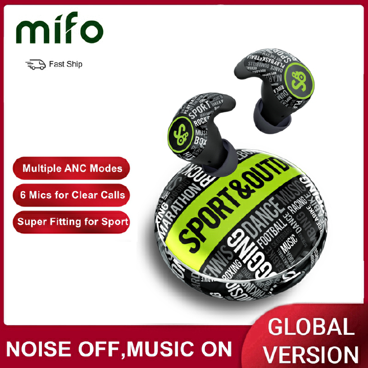 MiFo S TWS True Wireless Earbuds Bluetooth 5.2 Active Noise Canceling Earphones Balanced Armature Driver Headphones 6 Microphone