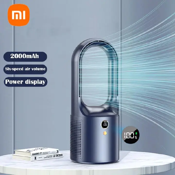 Xiaomi New Bladeless Fan LED Display Desktop Fanless Blade Cooler Cooling Fan for Office Portable Silent Fan Type-C Charging