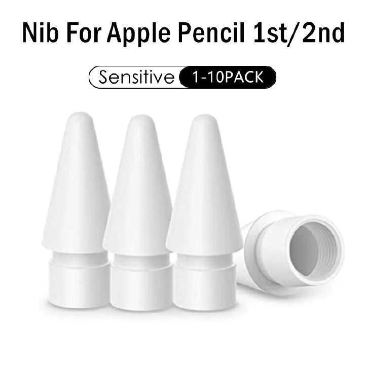 10pcs Pencil Tips for Apple Pencil 1st / 2nd Generation iPencil Sensitivity Nibs Compatible With iPad Pro Apple Pencil 1/2 Spare Nib