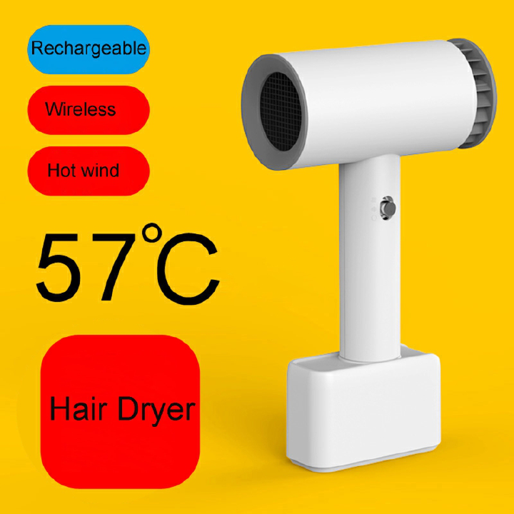Cordless Rechargeable Hot and Cold Wind Hair Dryer Travel Wireless Blow Dryer for Art Painting Home Outdoor Camping Pet