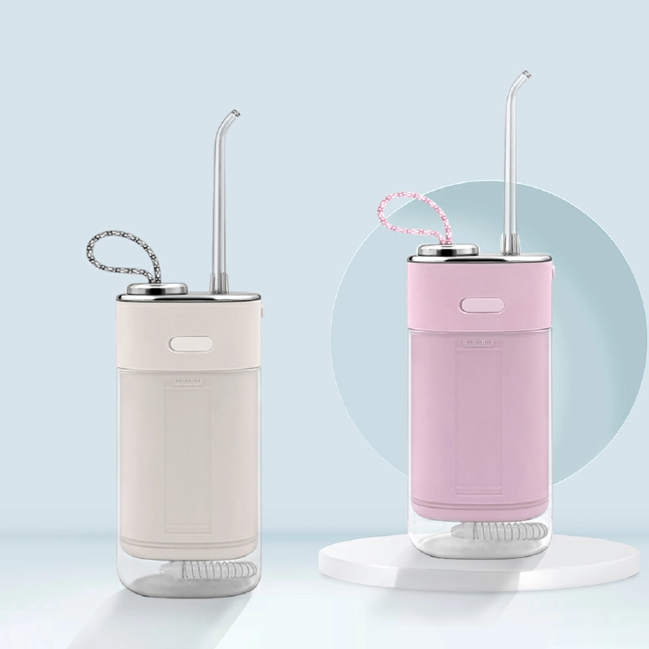 Uofenna W2 Oral Irrigator Water Flosser Teeth Whitening USB Rechargeable Portable 160ml IPX7 Teeth Cleaning Machine 4 Jet Nozzle