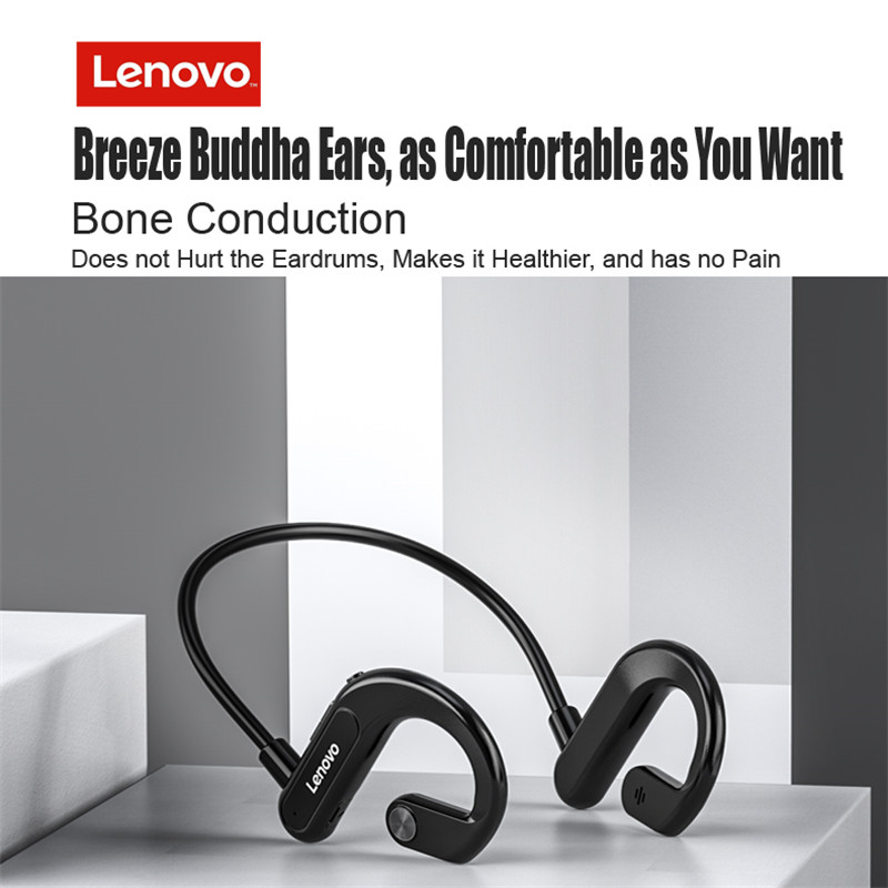 Lenovo X3 Wireless Bluetooth Earphone Air Conduction Sport Headset IPX5 Waterproof Neckband with Mic Noise Cancelling Earbuds