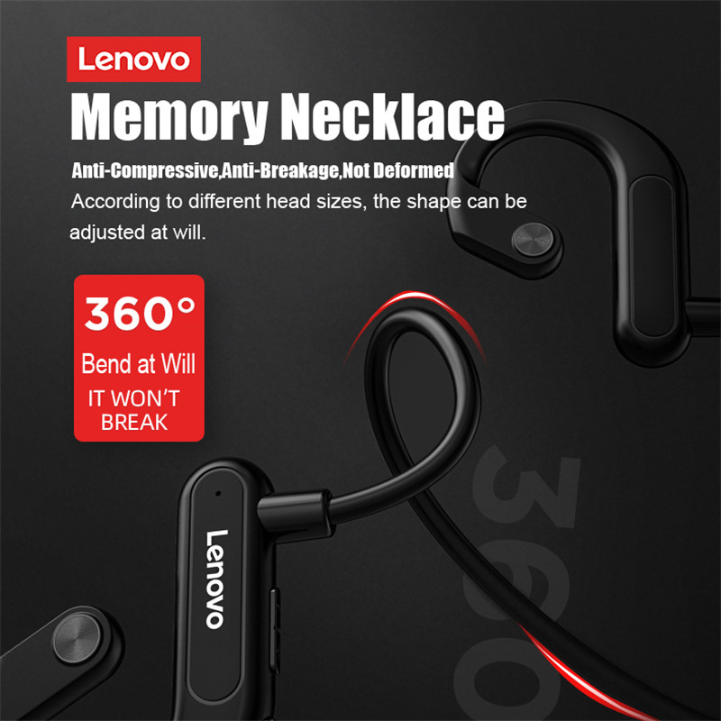 Lenovo X3 Wireless Bluetooth Earphone Air Conduction Sport Headset IPX5 Waterproof Neckband with Mic Noise Cancelling Earbuds