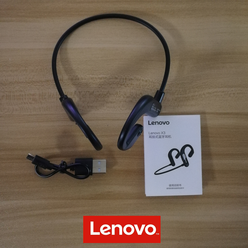 Lenovo X3 Wireless Bluetooth Earphone Air Conduction Sport Headset IPX5 Waterproof Neckband with Mic Noise Cancelling Earbuds