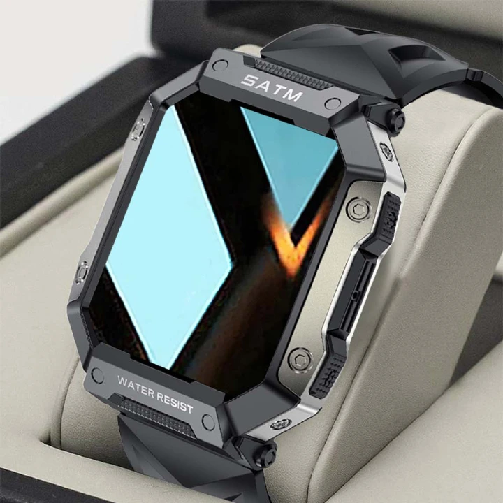 SENBONO Full Touch Smartwatch Blood Pressure Oxygen Fitness Tracker 5Atm Waterproof Smart Watch Men Military for Android Xiaomi