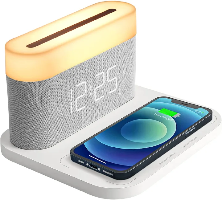 15W Fast Wireless Charging Lamp Digital Alarm Clock Handheld Magnetic Night LED for iPhone 13 12 11 Wireless Charging Stand