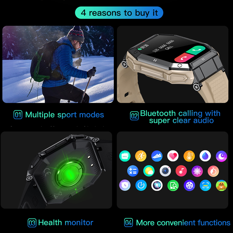 Best Price For New Smart Watch Men K Bluetooth Smartwatch For Men Health Monitor Waterproof