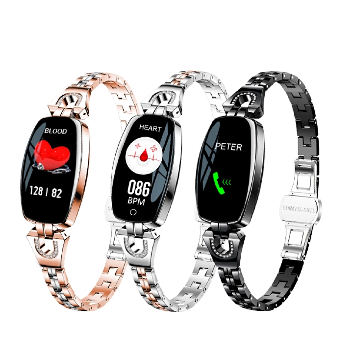 FEOOE Charm Elegant Women Smart Watch 0.96&quot; OLED Heart Rate Blood Pressure Monitor Pedometer Fitness Waterproof smart electronDY