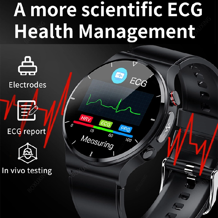 New ECG+PPG Health Smart Watch Men Blood Sugar Blood Pressure Blood Oxygen Watches IP68 Waterproof Smartwatch Thermometer