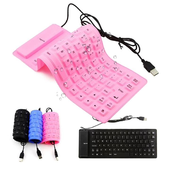 85 Keys Foldable Keyboard Portable Wired USB Mute Silicone folding Keyboard for Laptop/Computer