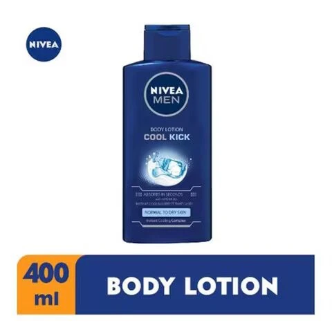 NIVEA Cool Kick Body Lotion For Men 400ml-provides a freshly showered feeling that lasts, Delivers instant and long lasting cooling effect, Provides intensive 48 hour moisture ,Fast absorbing formular