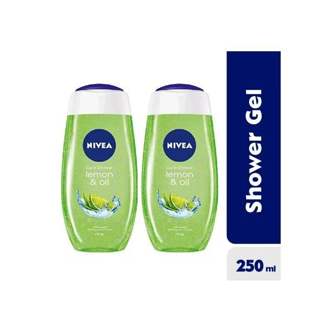 (PACK OF 2)Nivea Shower Lemongrass & Oil shower gel 250ml. It turns your everyday shower into a moment full of freshness & care! Nivea cares for your skin and plane