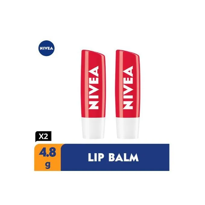 【Discounted】(2 PACK)NIVEA Strawberry Shine Lip balm 4.8g .enriched with natural oil beautifies your lips & helps to keep them moisturised for 24h..