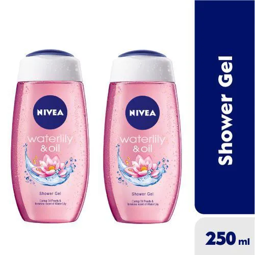 (PACK OF 2)Nivea Shower Water Lily Female shower gel 250ml. It turns your everyday shower into a moment full of freshness & care! Nivea cares for your skin and pla