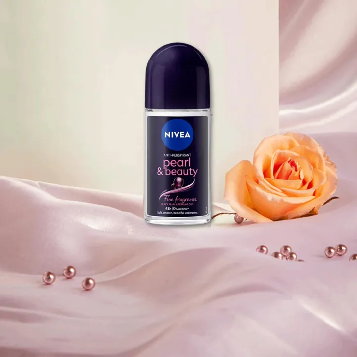 (PACK OF 2)NIVEA Pearl & Beauty Black Pearl Fine Fragrance Anti-Perspirant Roll-On 48h 50ml.Enriched with perfume oils for a long-lasting premium fragrance that will leave you feeling clean and fresh