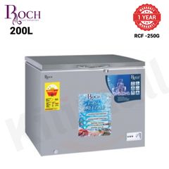 ROCH Chest Freezer Huge Capacity Deep Freezers Fridge RCF-250G 200Ltrs Gray 200L