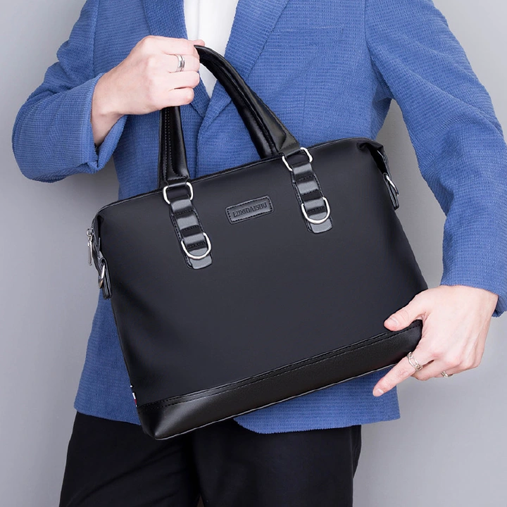 New men's handbag, business briefcase, waterproof oxford cloth, large capacity shoulder cross-body computer bag for men