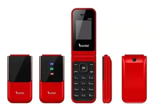 Bontel 2720 1.77"Display Flip Phone. MP3,MP4,FM Radio, Flash Torch 1000mAh Feature Phone