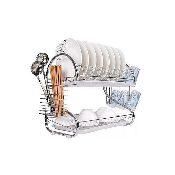 Best Price For Tire Double Layer Stainlesssteel Dish Drying Draining Rack