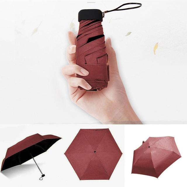 Umbrella Sun Rain Women Flat Lightweight Umbrella Parasol Folding Sun Umbrella Mini Umbrella Small Size Easily Store Parasol