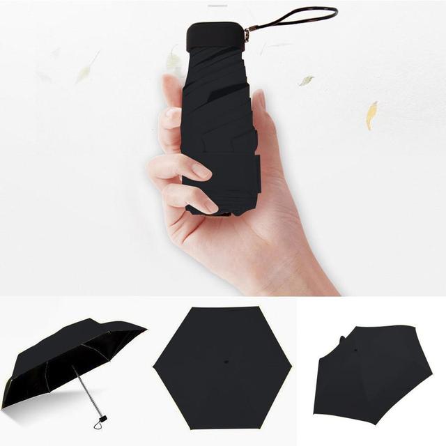Umbrella Sun Rain Women Flat Lightweight Umbrella Parasol Folding Sun Umbrella Mini Umbrella Small Size Easily Store Parasol