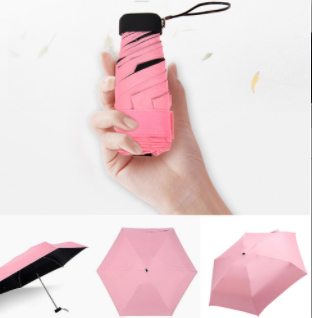 Umbrella Sun Rain Women Flat Lightweight Umbrella Parasol Folding Sun Umbrella Mini Umbrella Small Size Easily Store Parasol